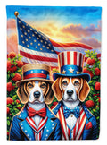 All American Beagle House Flag 28x40 Porch Sleeve Pole Decorative Outside Yard Banner Artwork Wall Hanging, Polyester