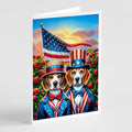 All American Beagle Greeting Cards Pack of 8 Blank Cards with Envelopes Whimsical A7 Size 5x7