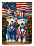 All American Bedlington Terrier House Flag 28x40 Porch Sleeve Pole Decorative Outside Yard Banner Artwork Wall Hanging, Polyester