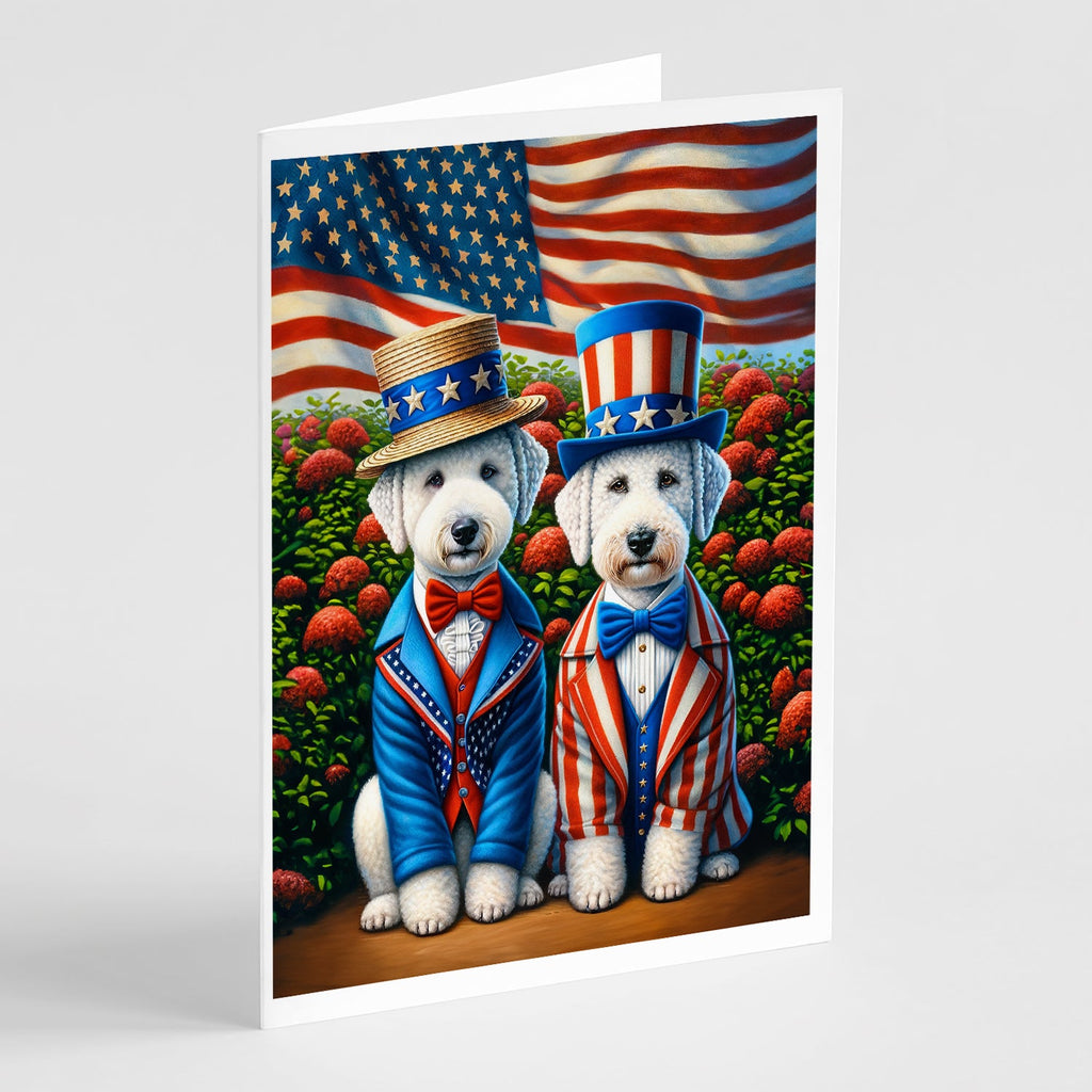 All American Bedlington Terrier Greeting Cards Pack of 8 Blank Cards with Envelopes Whimsical A7 Size 5x7