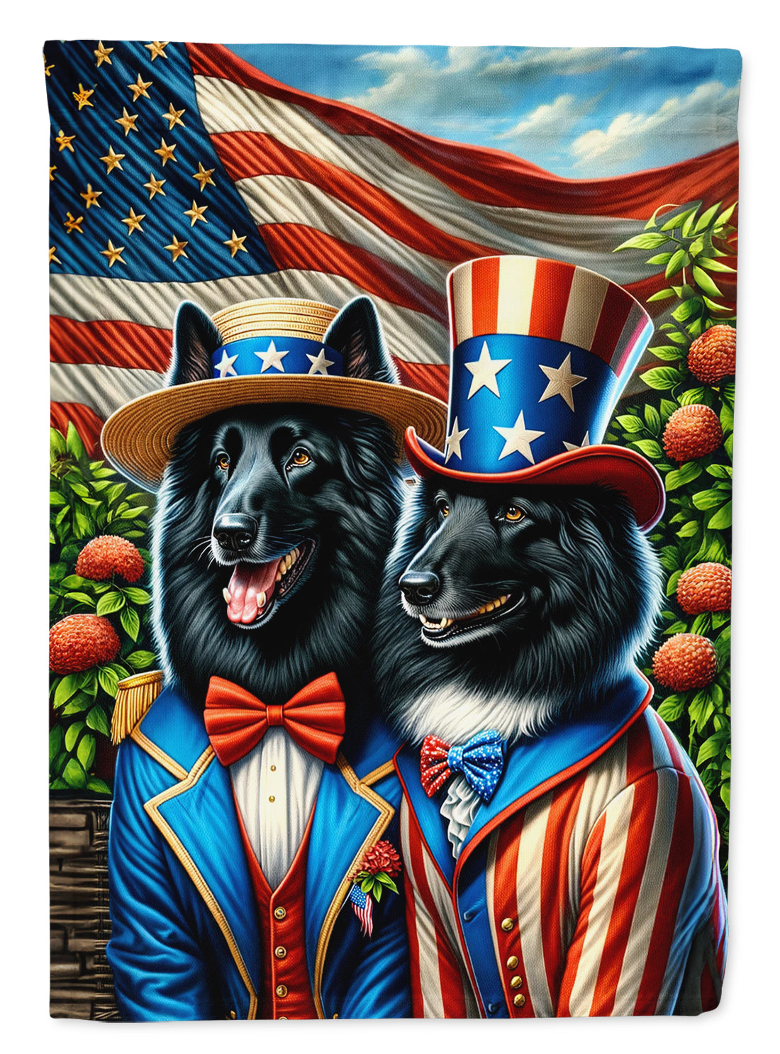 All American Belgian Sheepdog House Flag 28x40 Porch Sleeve Pole Decorative Outside Yard Banner Artwork Wall Hanging, Polyester