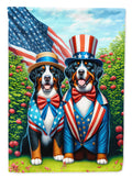 All American Bernese Mountain Dog House Flag 28x40 Porch Sleeve Pole Decorative Outside Yard Banner Artwork Wall Hanging, Polyester