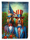 All American Bloodhound House Flag 28x40 Porch Sleeve Pole Decorative Outside Yard Banner Artwork Wall Hanging, Polyester