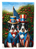 All American Border Collie House Flag 28x40 Porch Sleeve Pole Decorative Outside Yard Banner Artwork Wall Hanging, Polyester