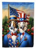 All American Borzoi House Flag 28x40 Porch Sleeve Pole Decorative Outside Yard Banner Artwork Wall Hanging, Polyester