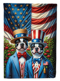 All American Boston Terrier House Flag 28x40 Porch Sleeve Pole Decorative Outside Yard Banner Artwork Wall Hanging, Polyester