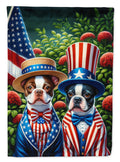All American Boston Terrier House Flag 28x40 Porch Sleeve Pole Decorative Outside Yard Banner Artwork Wall Hanging, Polyester