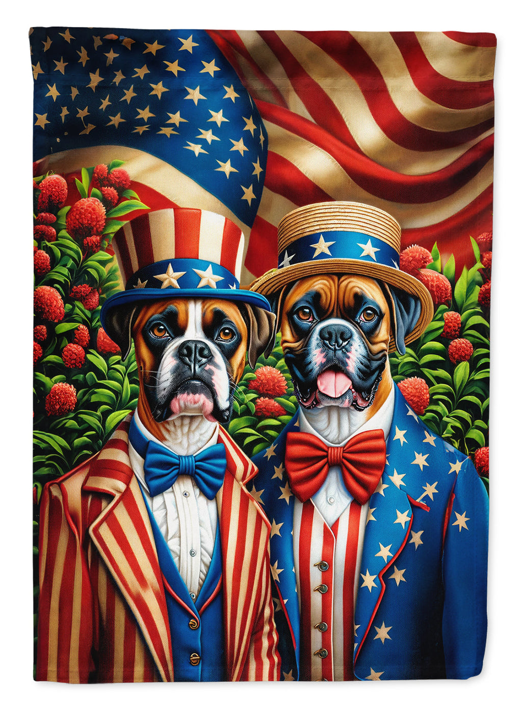 All American Boxer House Flag 28x40 Porch Sleeve Pole Decorative Outside Yard Banner Artwork Wall Hanging, Polyester
