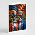 All American Boxer Greeting Cards Pack of 8 Blank Cards with Envelopes Whimsical A7 Size 5x7