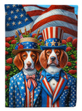 All American Brittany House Flag 28x40 Porch Sleeve Pole Decorative Outside Yard Banner Artwork Wall Hanging, Polyester