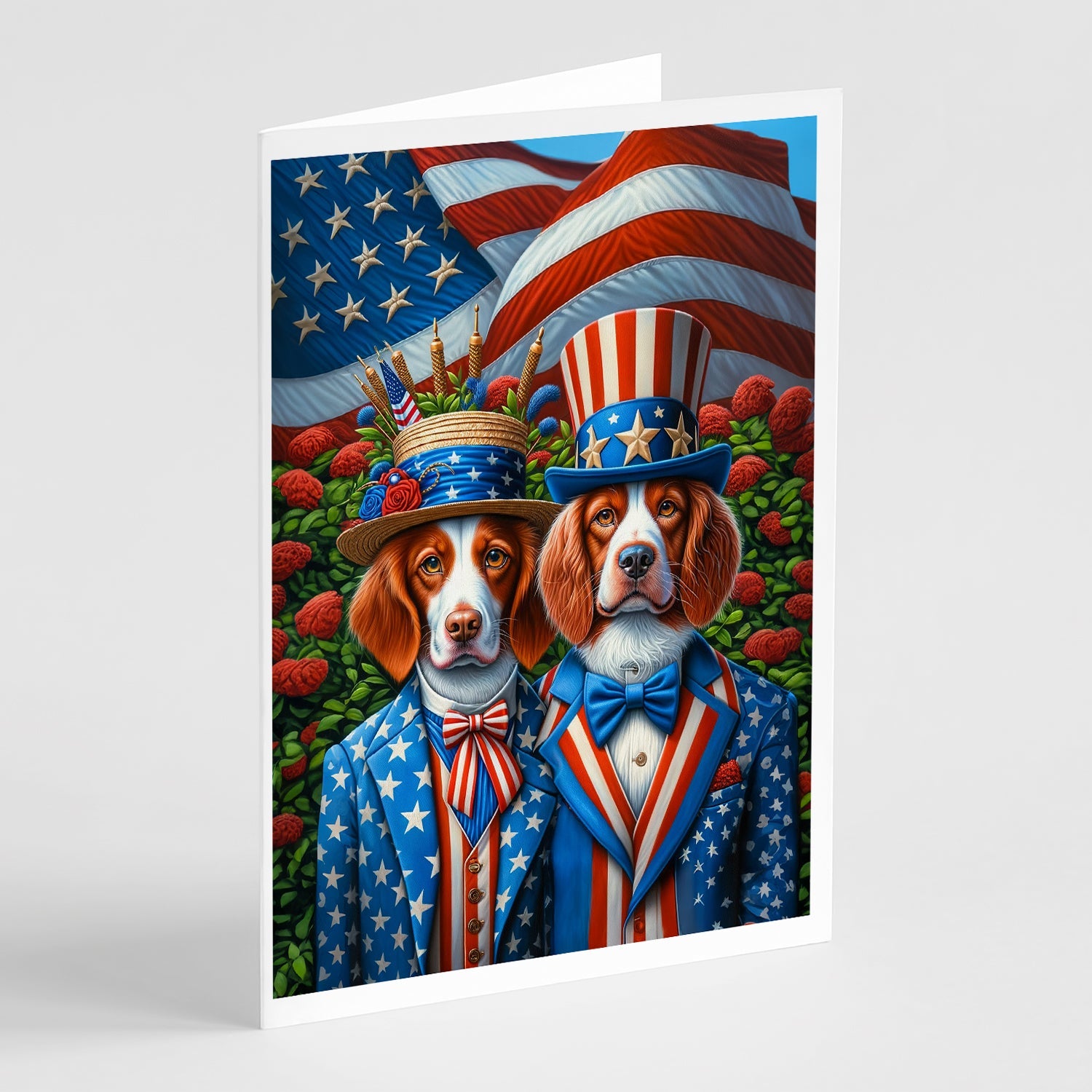 All American Brittany Greeting Cards Pack of 8 Blank Cards with Envelopes Whimsical A7 Size 5x7