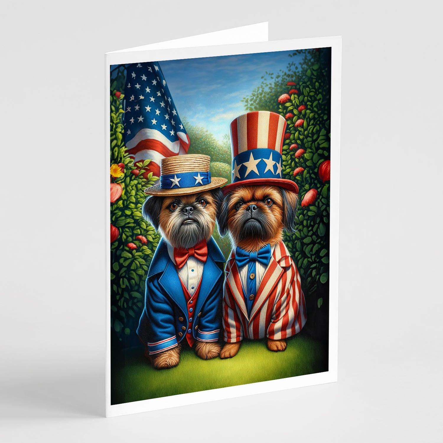 All American Brussels Griffon Greeting Cards Pack of 8 Blank Cards with Envelopes Whimsical A7 Size 5x7