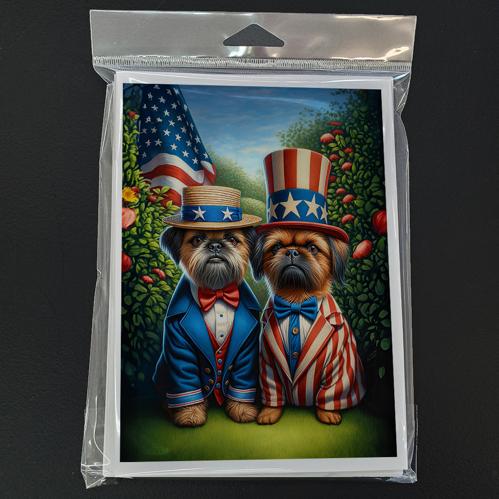 All American Brussels Griffon Greeting Cards Pack of 8 Blank Cards with Envelopes Whimsical A7 Size 5x7