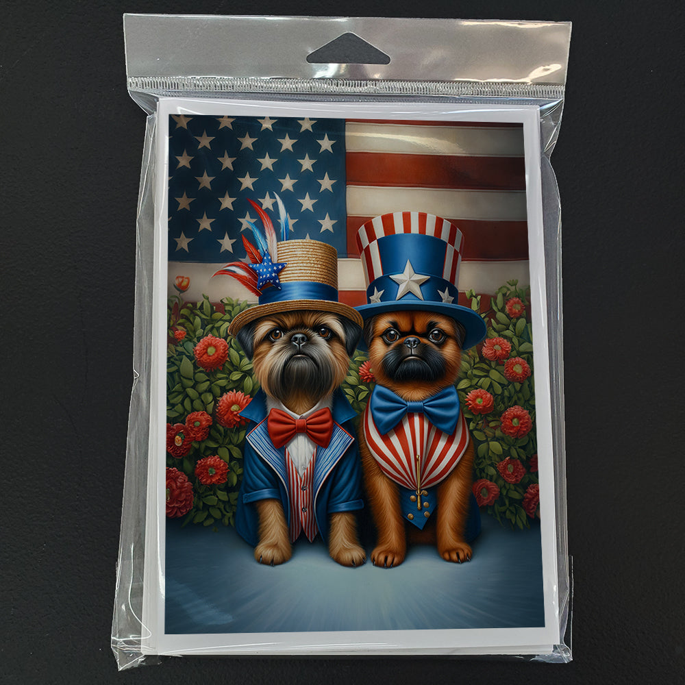 All American Brussels Griffon Greeting Cards Pack of 8 Blank Cards with Envelopes Whimsical A7 Size 5x7