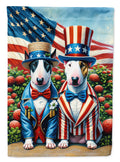 All American Bull Terrier House Flag 28x40 Porch Sleeve Pole Decorative Outside Yard Banner Artwork Wall Hanging, Polyester