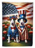 All American Bull Terrier House Flag 28x40 Porch Sleeve Pole Decorative Outside Yard Banner Artwork Wall Hanging, Polyester
