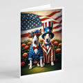 All American Bull Terrier Greeting Cards Pack of 8 Blank Cards with Envelopes Whimsical A7 Size 5x7