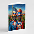 All American Bullmastiff Greeting Cards Pack of 8 Blank Cards with Envelopes Whimsical A7 Size 5x7