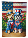 All American Cairn Terrier House Flag 28x40 Porch Sleeve Pole Decorative Outside Yard Banner Artwork Wall Hanging, Polyester