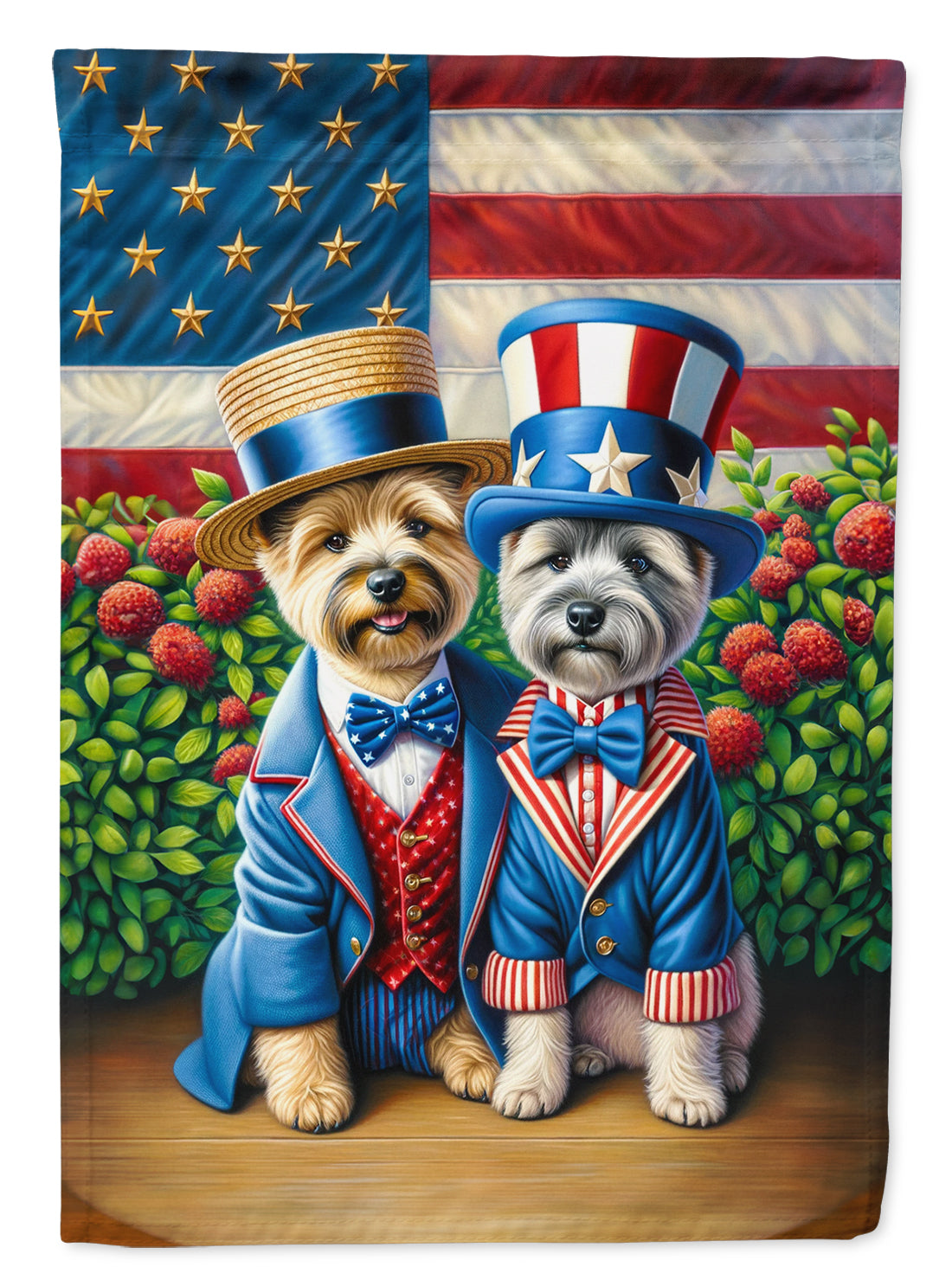 All American Cairn Terrier House Flag 28x40 Porch Sleeve Pole Decorative Outside Yard Banner Artwork Wall Hanging, Polyester
