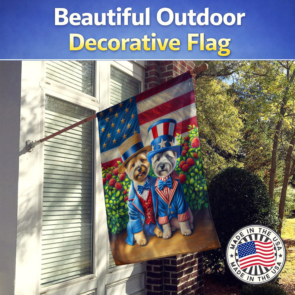 All American Cairn Terrier House Flag 28x40 Porch Sleeve Pole Decorative Outside Yard Banner Artwork Wall Hanging, Polyester