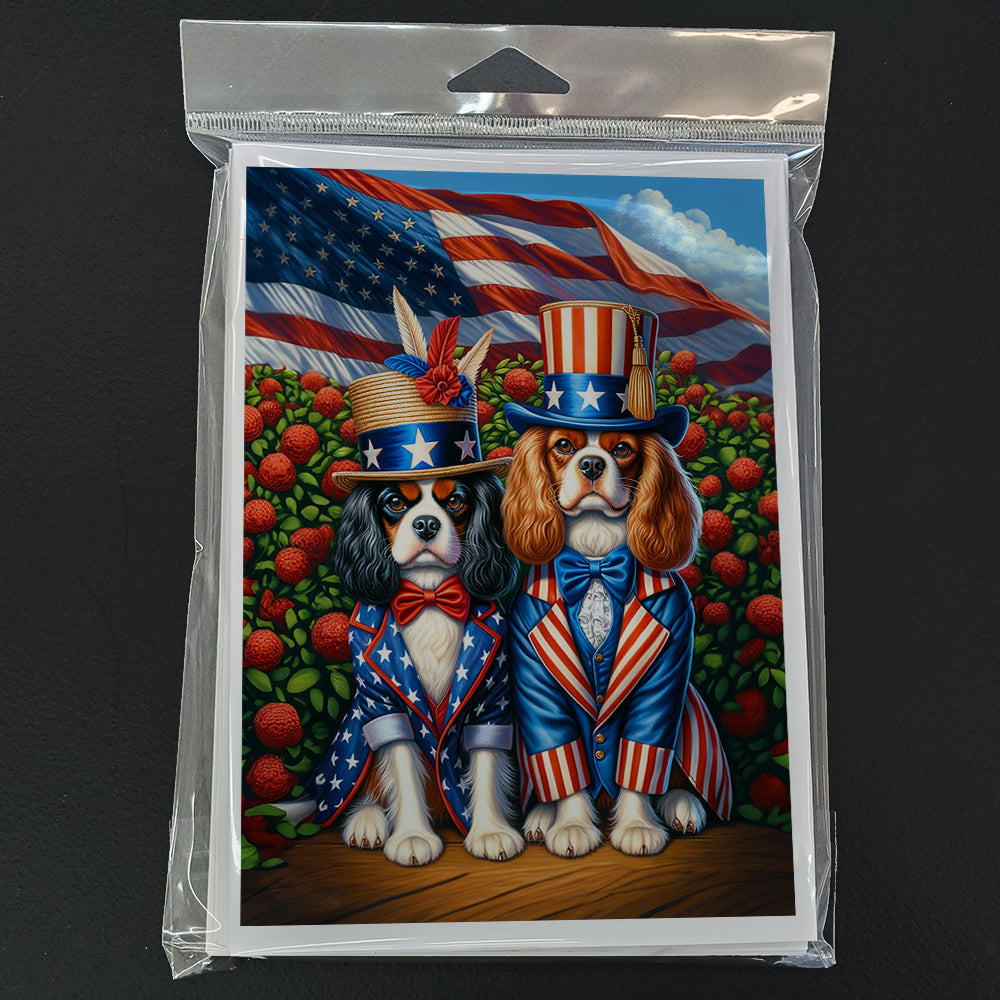 All American Cavalier Spaniel Greeting Cards Pack of 8 Blank Cards with Envelopes Whimsical A7 Size 5x7