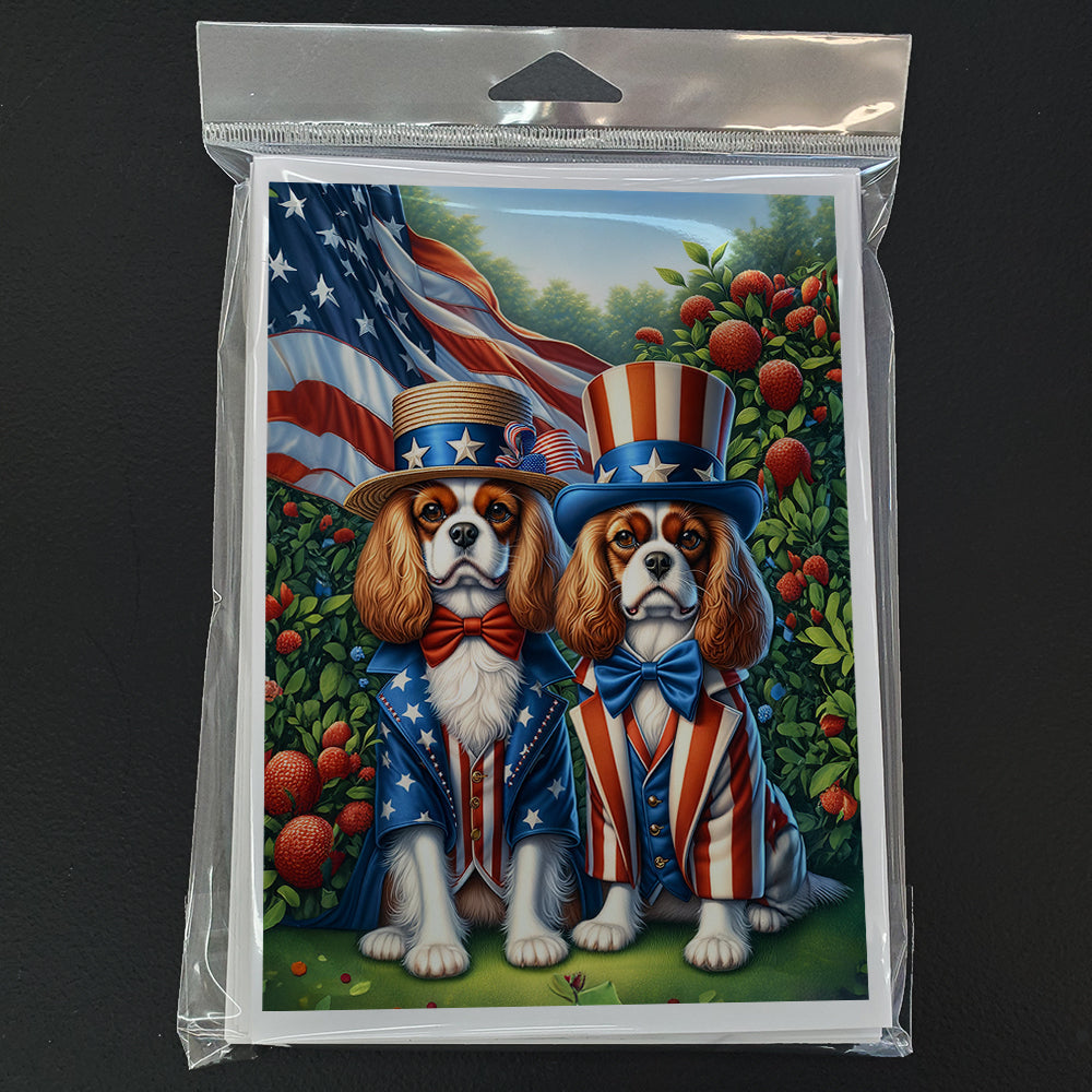 All American Cavalier Spaniel Greeting Cards Pack of 8 Blank Cards with Envelopes Whimsical A7 Size 5x7
