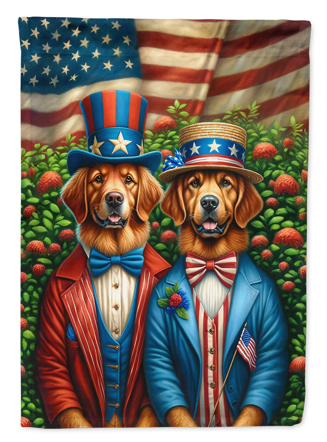All American Chesapeake Bay Retriever House Flag 28x40 Porch Sleeve Pole Decorative Outside Yard Banner Artwork Wall Hanging, Polyester