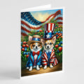 All American Chihuahua Greeting Cards Pack of 8 Blank Cards with Envelopes Whimsical A7 Size 5x7