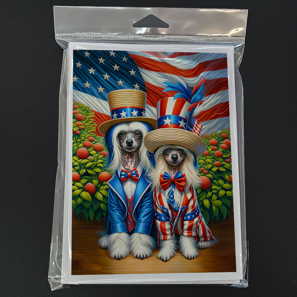 All American Chinese Crested Greeting Cards Pack of 8 Blank Cards with Envelopes Whimsical A7 Size 5x7