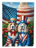 All American Clumber Spaniel House Flag 28x40 Porch Sleeve Pole Decorative Outside Yard Banner Artwork Wall Hanging, Polyester