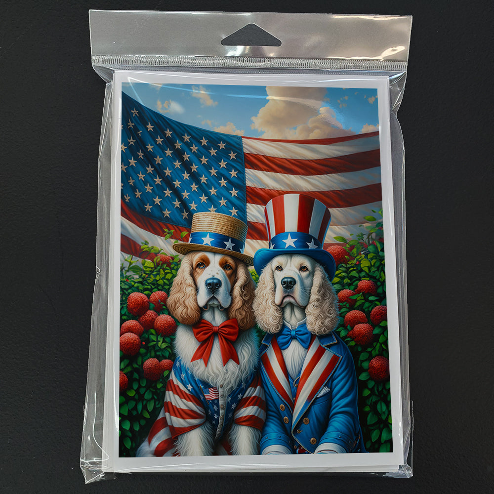 All American Clumber Spaniel Greeting Cards Pack of 8 Blank Cards with Envelopes Whimsical A7 Size 5x7