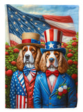 All American Clumber Spaniel House Flag 28x40 Porch Sleeve Pole Decorative Outside Yard Banner Artwork Wall Hanging, Polyester