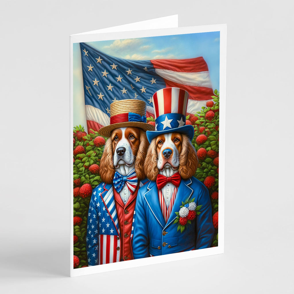 All American Clumber Spaniel Greeting Cards Pack of 8 Blank Cards with Envelopes Whimsical A7 Size 5x7