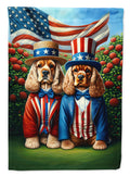 All American Cocker Spaniel House Flag 28x40 Porch Sleeve Pole Decorative Outside Yard Banner Artwork Wall Hanging, Polyester