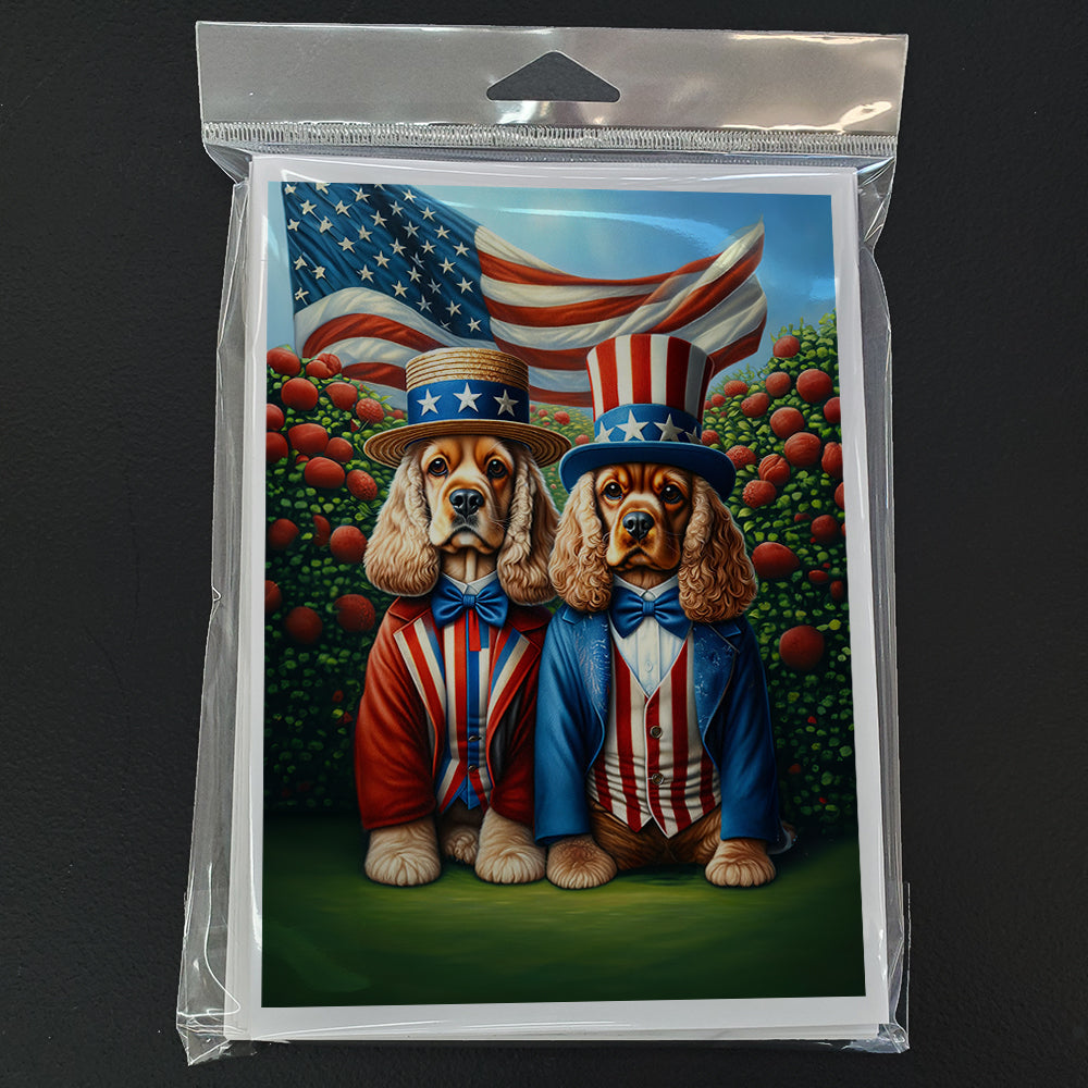 All American Cocker Spaniel Greeting Cards Pack of 8 Blank Cards with Envelopes Whimsical A7 Size 5x7