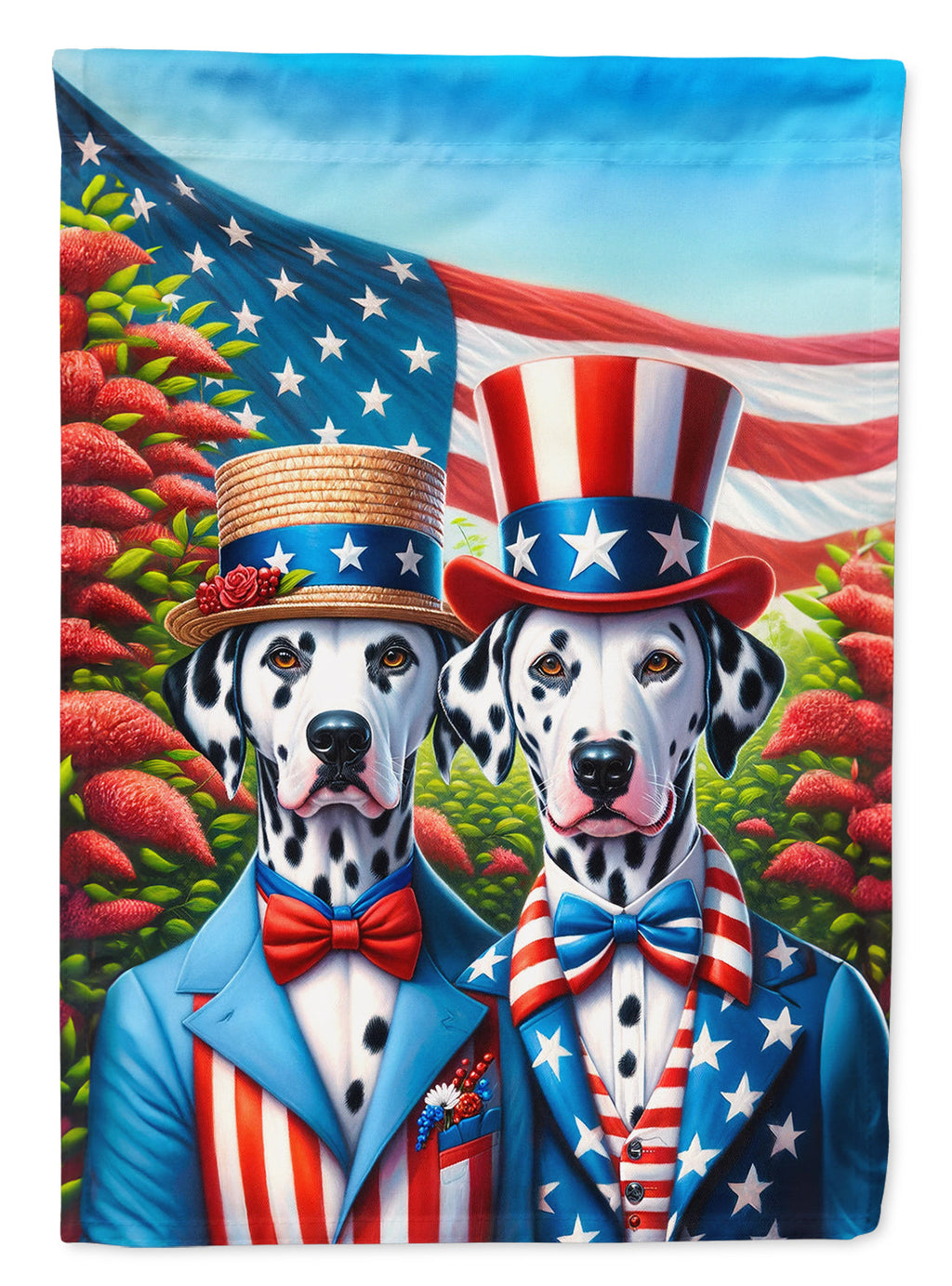 All American Dalmatian House Flag 28x40 Porch Sleeve Pole Decorative Outside Yard Banner Artwork Wall Hanging, Polyester