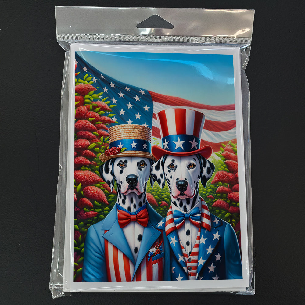 All American Dalmatian Greeting Cards Pack of 8 Blank Cards with Envelopes Whimsical A7 Size 5x7