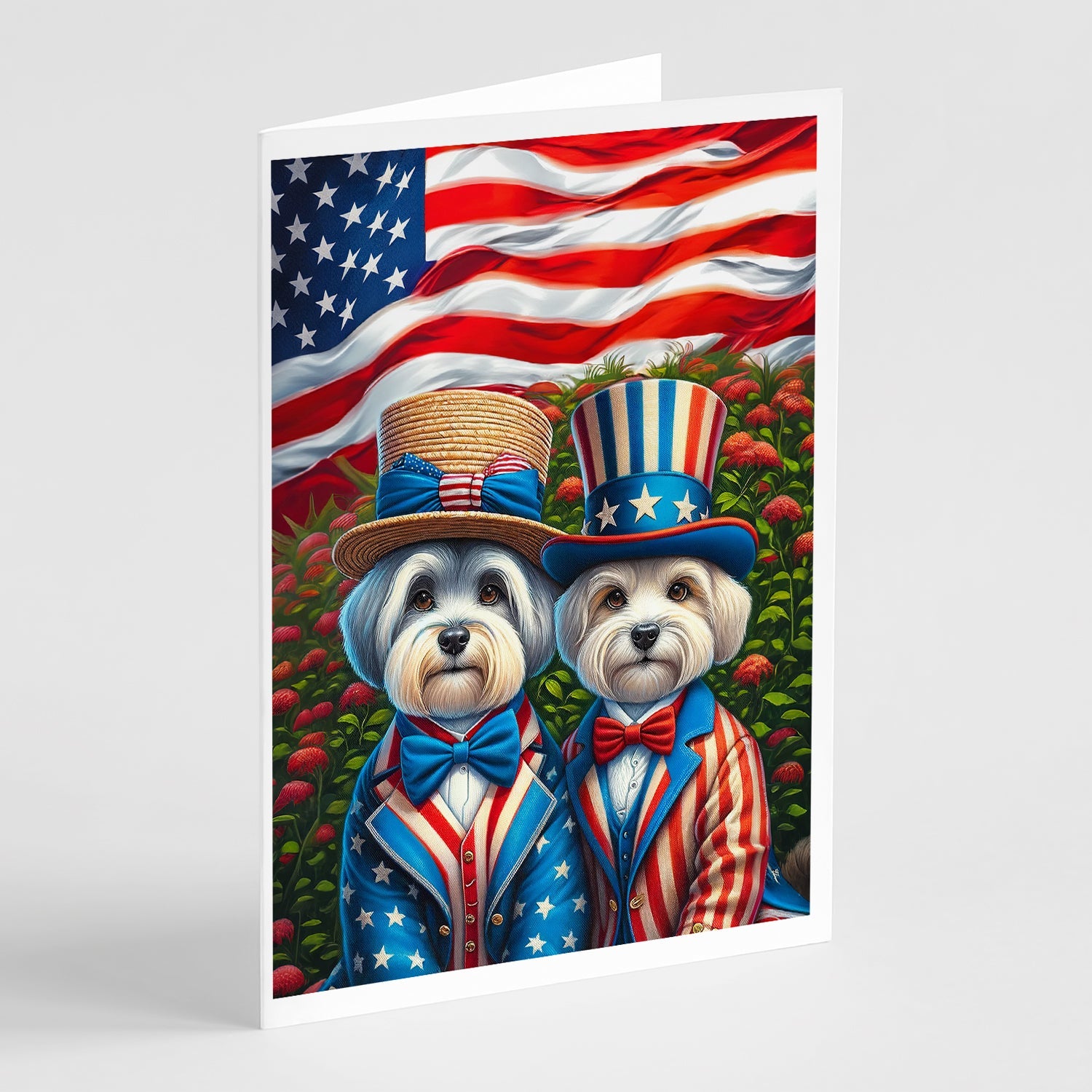 All American Dandie Dinmont Terrier Greeting Cards Pack of 8 Blank Cards with Envelopes Whimsical A7 Size 5x7