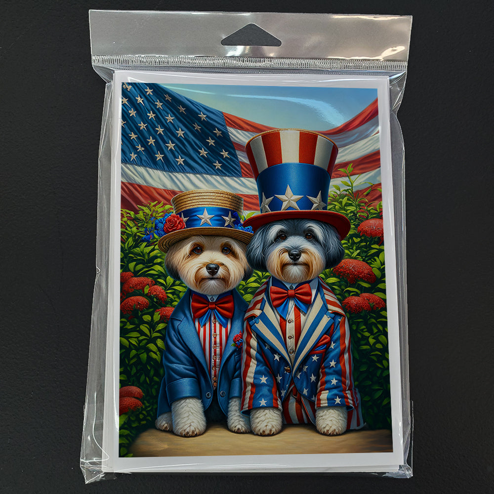 All American Dandie Dinmont Terrier Greeting Cards Pack of 8 Blank Cards with Envelopes Whimsical A7 Size 5x7