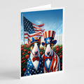 All American English Bull Terrier Greeting Cards Pack of 8 Blank Cards with Envelopes Whimsical A7 Size 5x7