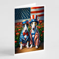 All American English Bull Terrier Greeting Cards Pack of 8 Blank Cards with Envelopes Whimsical A7 Size 5x7