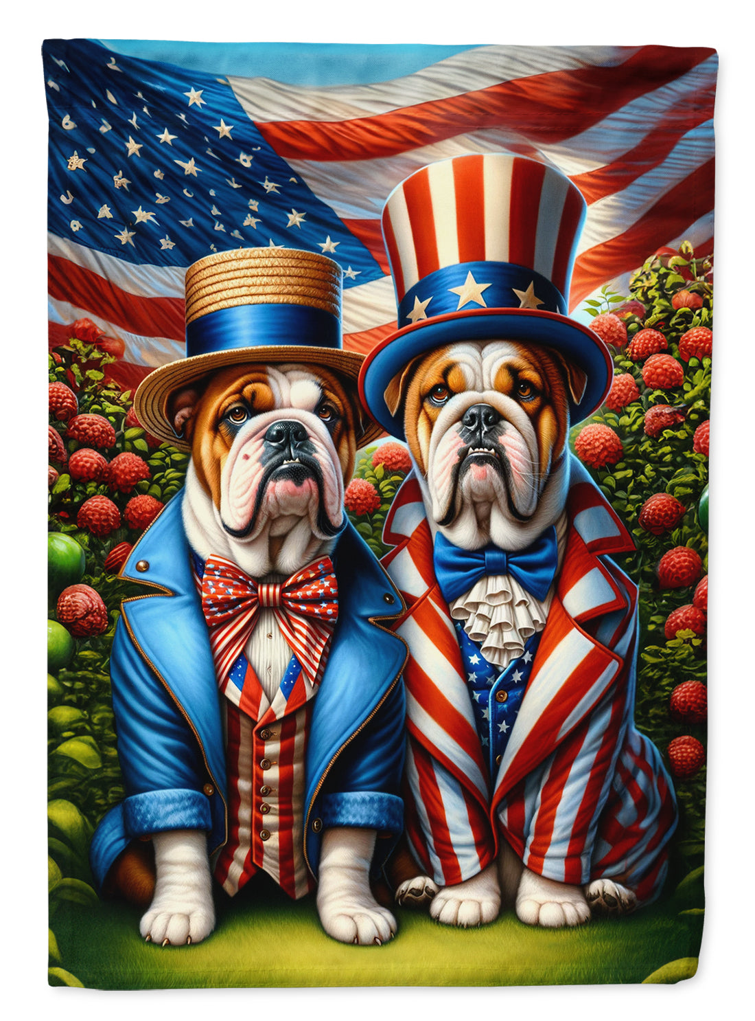All American English Bulldog House Flag 28x40 Porch Sleeve Pole Decorative Outside Yard Banner Artwork Wall Hanging, Polyester