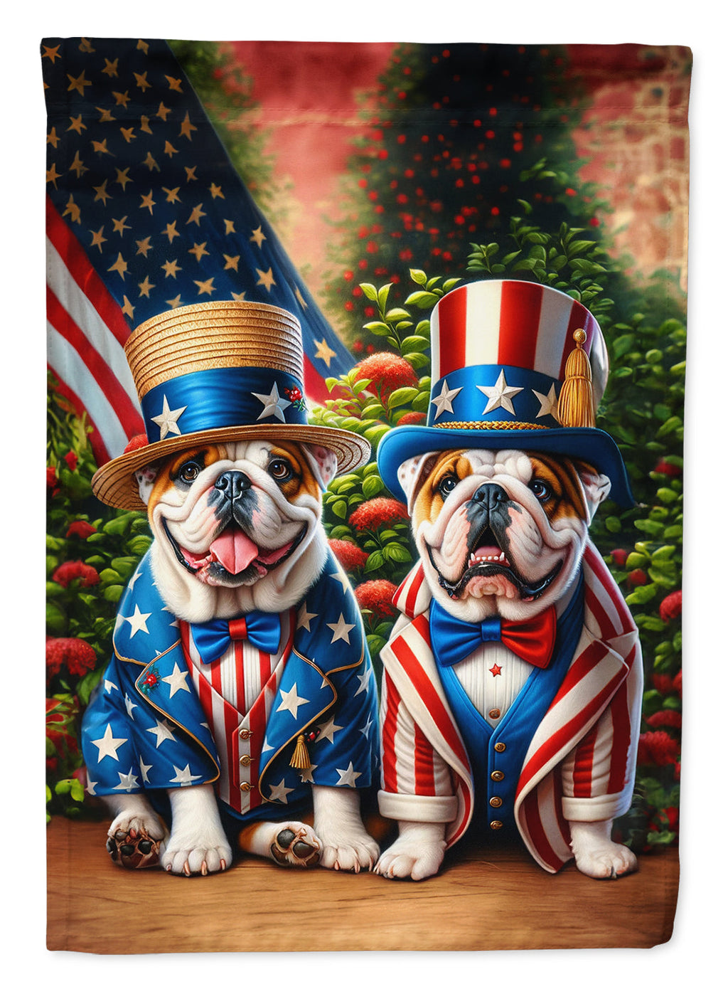 All American English Bulldog House Flag 28x40 Porch Sleeve Pole Decorative Outside Yard Banner Artwork Wall Hanging, Polyester