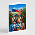 All American English Setter Greeting Cards Pack of 8 Blank Cards with Envelopes Whimsical A7 Size 5x7