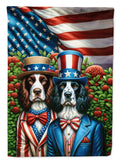 All American English Springer Spaniel House Flag 28x40 Porch Sleeve Pole Decorative Outside Yard Banner Artwork Wall Hanging, Polyester