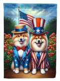 All American Finnish Spitz House Flag 28x40 Porch Sleeve Pole Decorative Outside Yard Banner Artwork Wall Hanging, Polyester