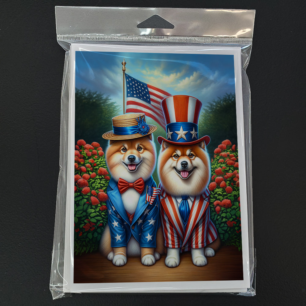 All American Finnish Spitz Greeting Cards Pack of 8 Blank Cards with Envelopes Whimsical A7 Size 5x7