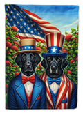 All American Flat-Coated Retriever House Flag 28x40 Porch Sleeve Pole Decorative Outside Yard Banner Artwork Wall Hanging, Polyester