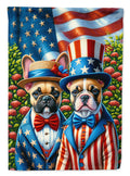 All American French Bulldog House Flag 28x40 Porch Sleeve Pole Decorative Outside Yard Banner Artwork Wall Hanging, Polyester